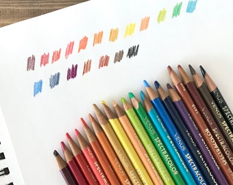 Vintage Venus Spectracolor colored pencils. 19 professional artist's colored pencils that work beautifully. Buttery smooth!