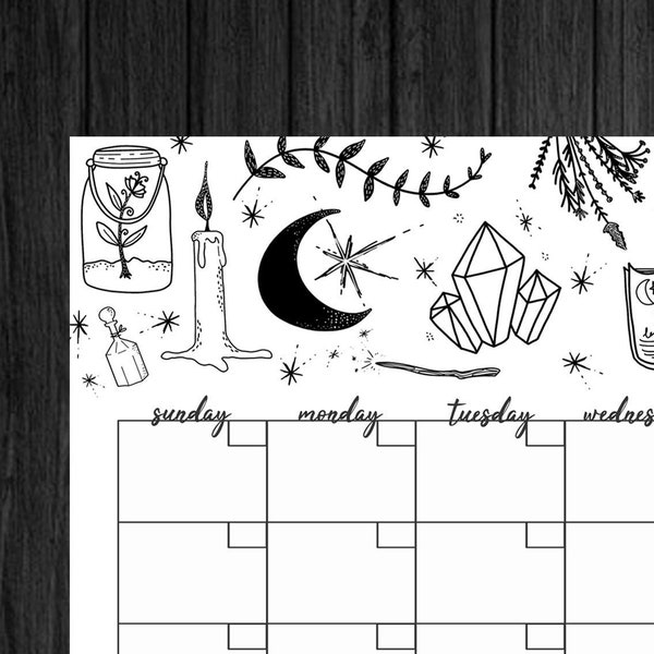2024 Witch Calendar Printable 2024 CALENDAR PRINTABLE