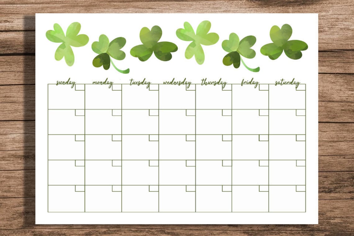 printable-shamrock-calendar-st-patricks-day-march-etsy