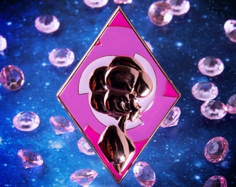 Pink Diamond Cameo Mix Enamel Die-Cast Pin