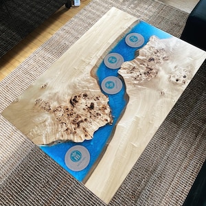 Mappa Burl Epoxy River Coffee Table