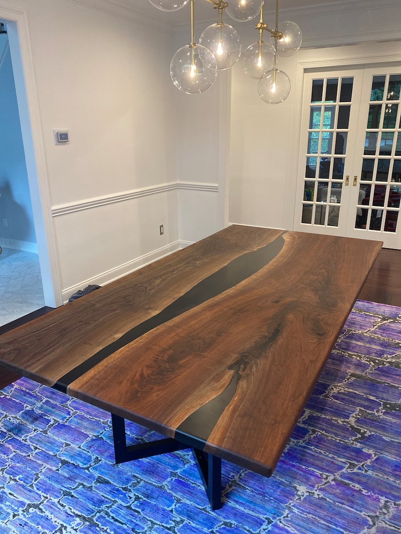 Black Walnut Epoxy River Table Etsy