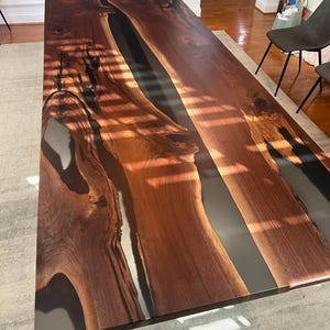 Black Walnut Epoxy River Dining Room Table