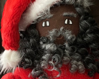 Brother Nick Klaus, 24 inch Handmade Black Santa Doll