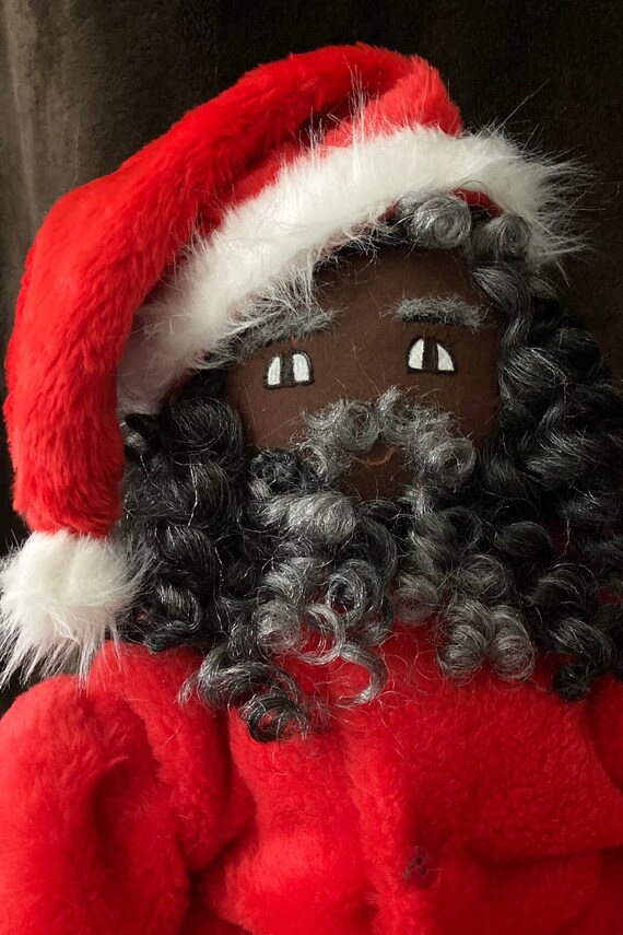 Brother Nick Klaus, 24 inch Handmade Black Santa Doll