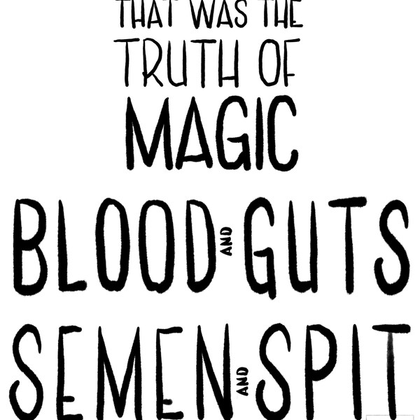 Ninth House, Leigh Bardugo, Alex Stern, Magic, Halloween, Gross, Typography, Digital Print, Art, Poster, Truth