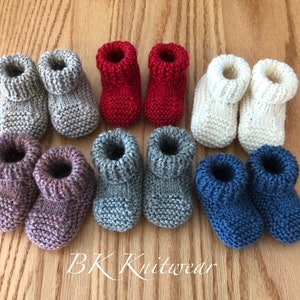 Bebeknits Newborn/Baby Roll Top Baby Slippers/Booties/Socks