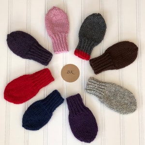 Hand Knit Thumbless Seamless Merino Baby/Toddler Mittens