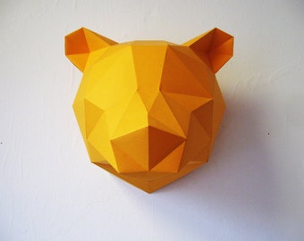 Bear - DIY paper wall trophy kit