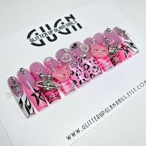 Pink Mix & Match Retro Press On Nails