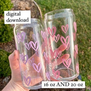 Libbey cup heart full wrap SVG . Heart cup SVG . full wrap digital download . cricut cut file . SVG file . Valentine’s Day wrap