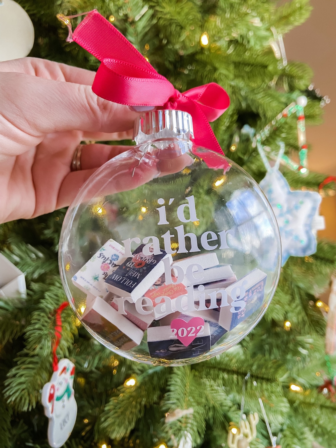 Personalized Book Ornament . Ornament for Book Lovers . Book Etsy
