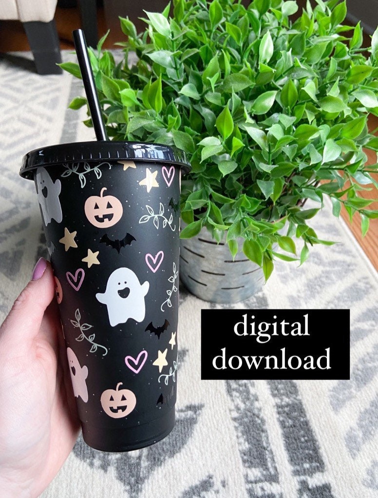 Halloween cup SVG . Starbucks cup full wrap digital download . cricut…