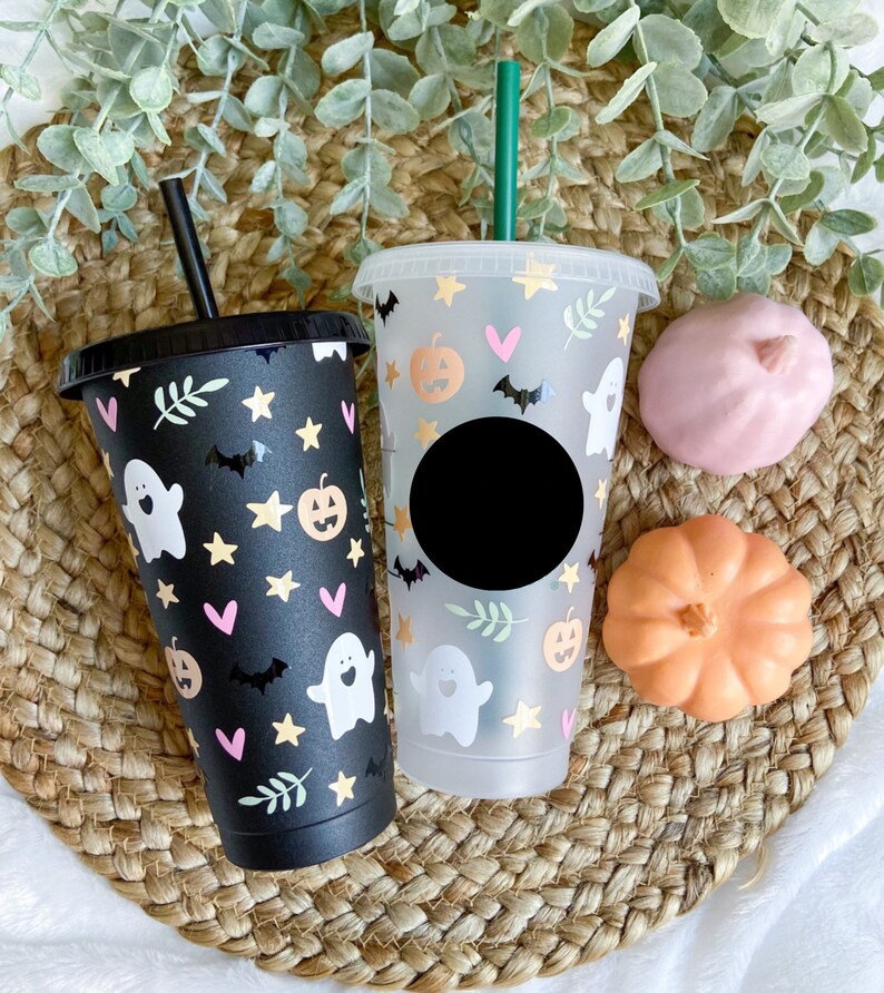 Halloween Cold Cup . Boho Halloween Cup . Halloween Reusable Etsy