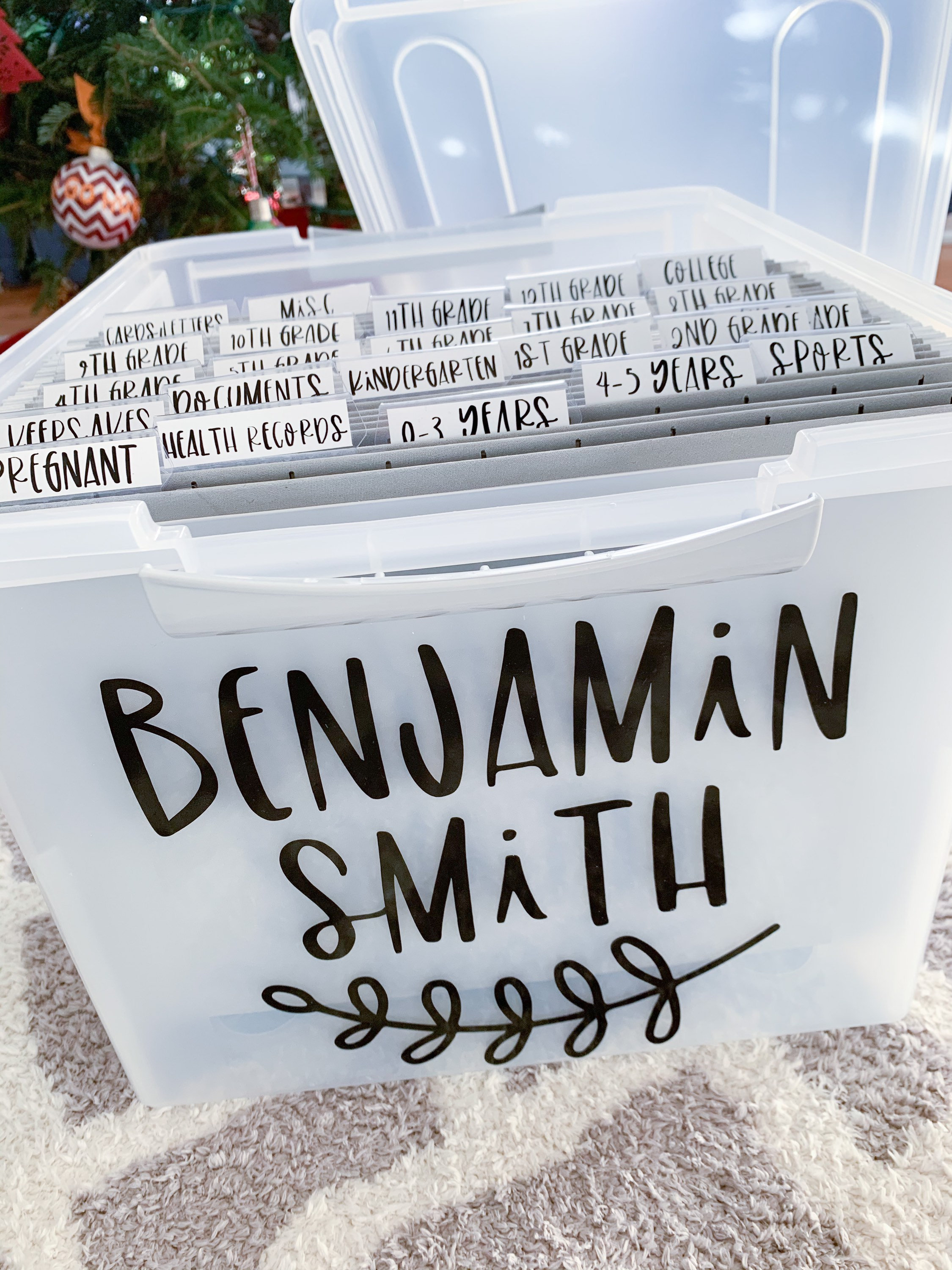 File box name DECAL . Memory box name decal . Milestone tote decal . …