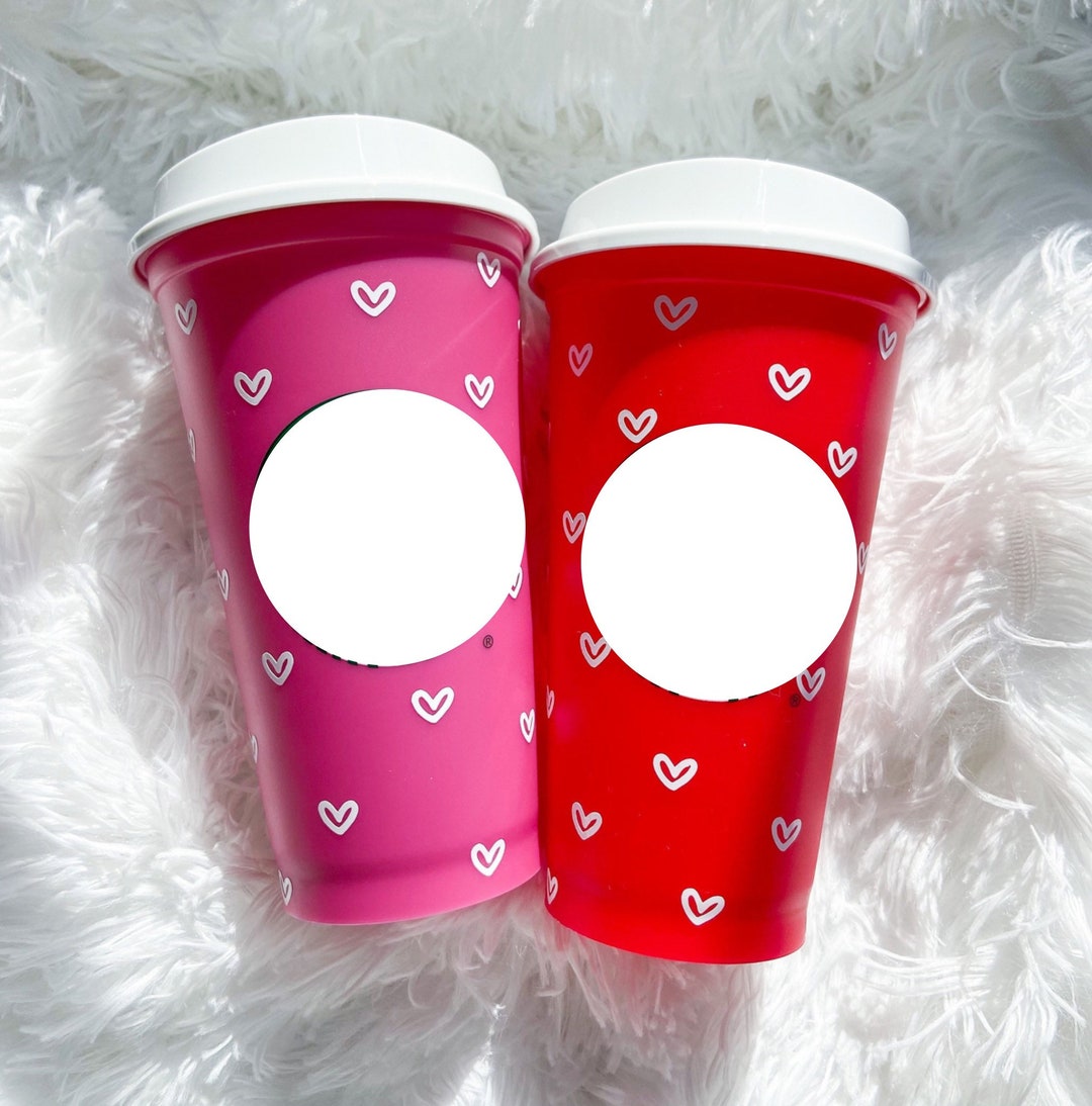 Hot Coffee Cup With Hearts . Valentines Day Coffee Cup . Color Changing