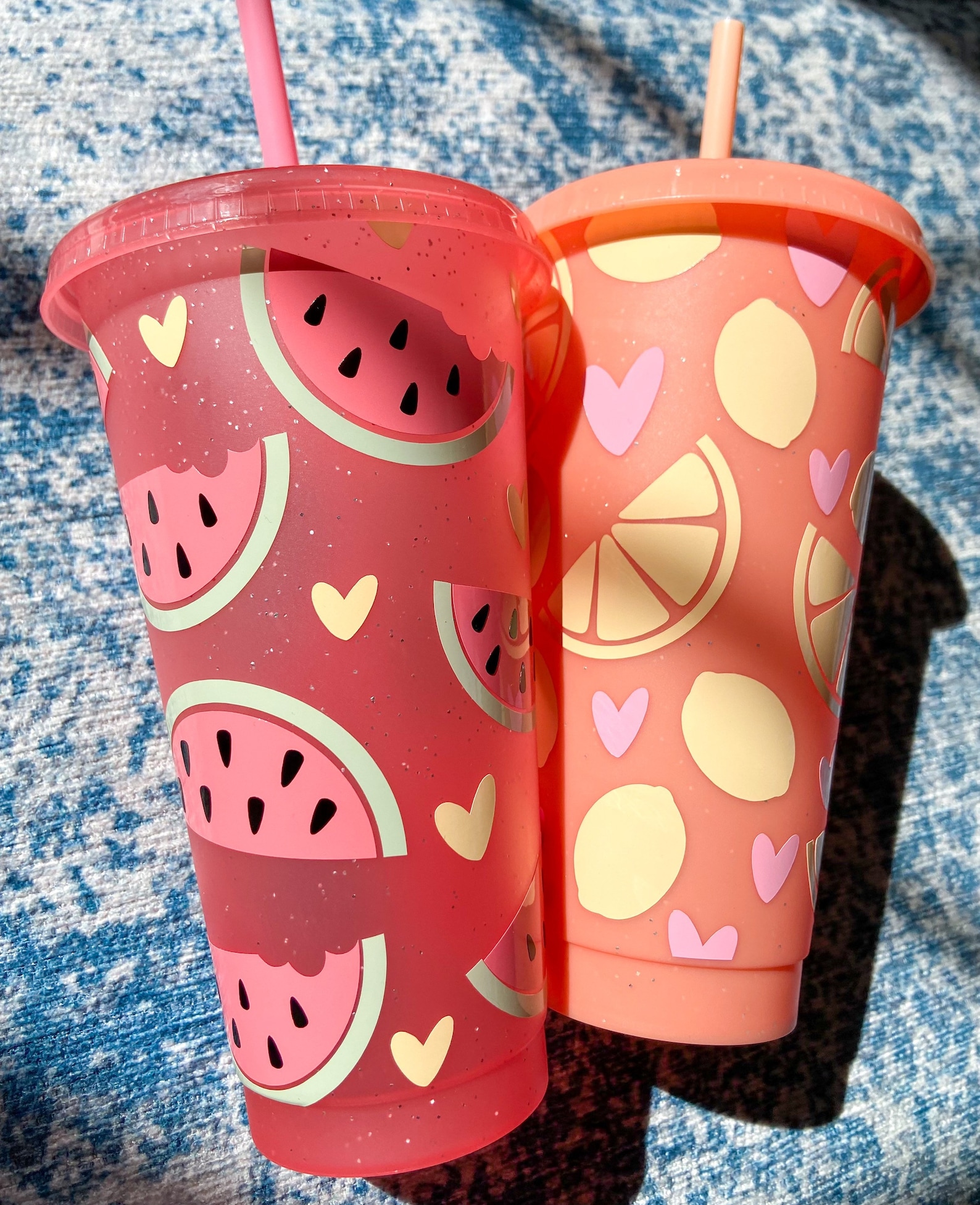 Summer Cup With Fruit . Reusable Cup . Iced Coffee Cup . - Etsy
