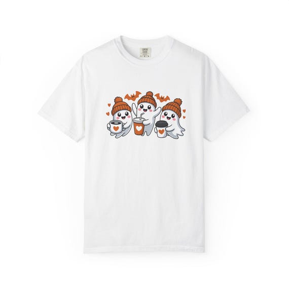 Cute Ghosts Cozy T-Shirt | Halloween Tee for Kids & Adults, Fall Fashion, Ghost Lovers, Comfy Halloween Wear