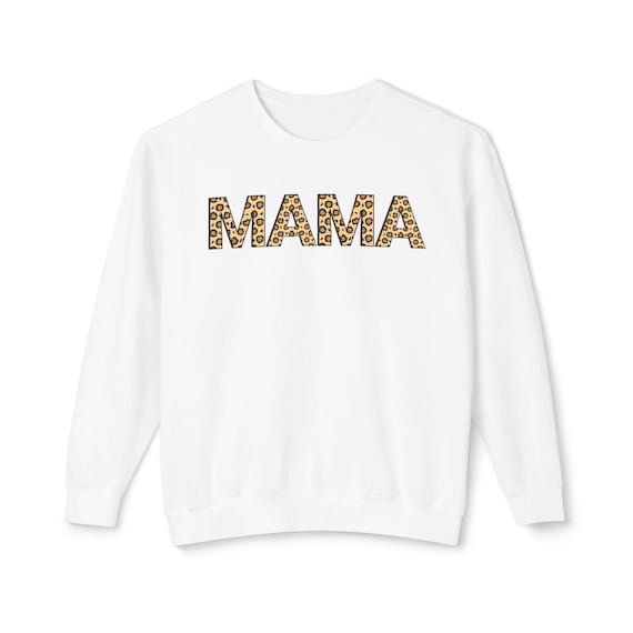 Mama Leopard Print Crewneck Sweatshirt: Stylish Mom Gift