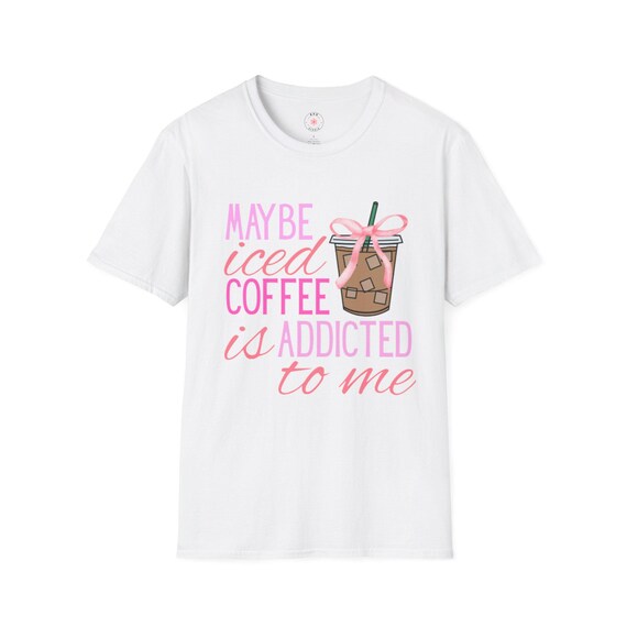 Iced Coffee Addict T-Shirt: Unisex Softstyle Tee, Coffee Lover Gift