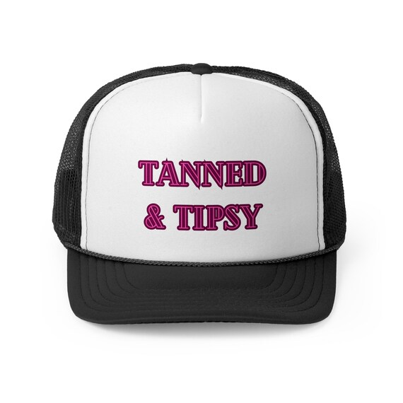 Trucker Cap - Tanned & Tipsy, Summer Accessories, Beach Hats, Party Gear, Fun Gift, Casual Style