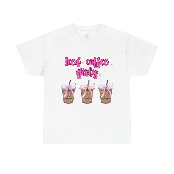 Iced Coffee Graphic Tee: Unisex Heavy Cotton T-Shirt, Summer Style