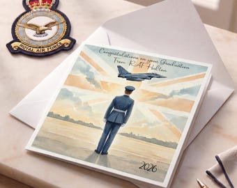 MALE - RAF Graduation Card 2026 | Personalised with Specific Base & Date - Royal Air Force Passing Out Card | RAF Halton/Brize Norton Etc