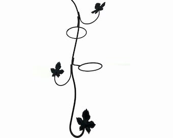 Wall Mounted Plant Stand. Black Iron Plant Hanger. Outdoor Garden Decor. Plant Holder. Potted Plant Display