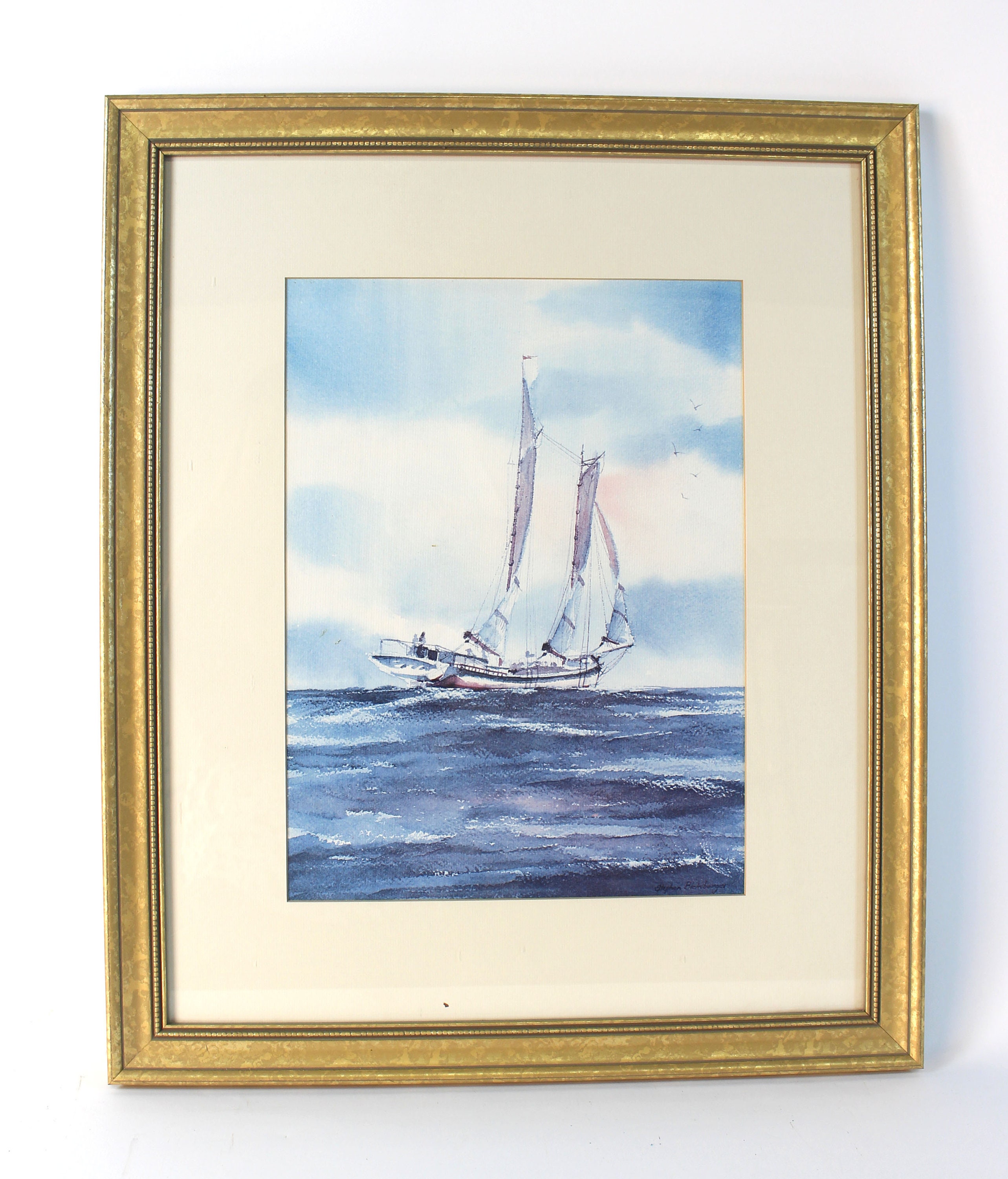 watercolor sailboat framed print