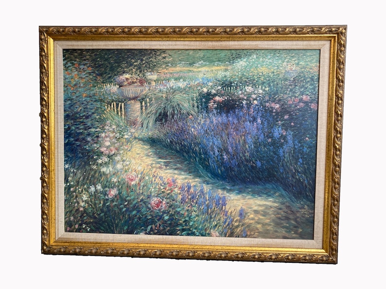 Impressionist Garden. After Monet. Impressionist Art. Framed - Etsy