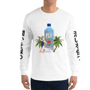 FIJI Stay Hydrated Japanese Anime Vaporwave Langarm Shirt