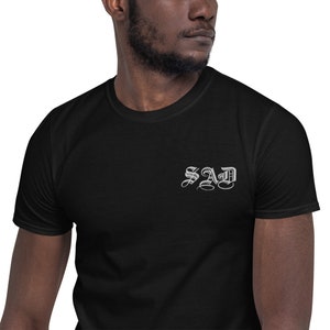 SAD Embroidered Short-Sleeve Unisex T-Shirt