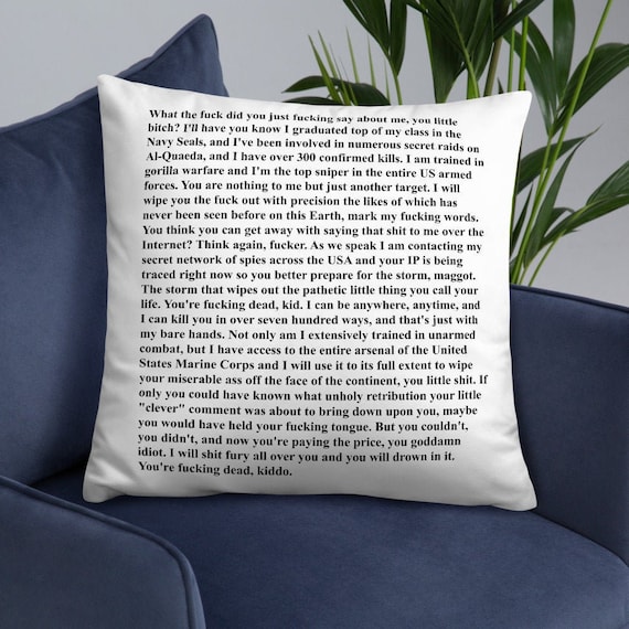 Navy Seal Copypasta Pillow Etsy