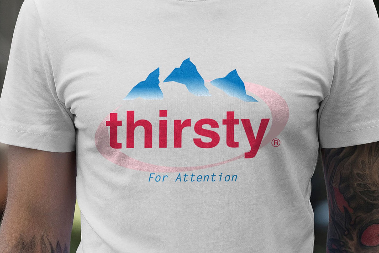 Durst für Aufmerksamkeit Evian Wasser Shirt Unisex Männer ...