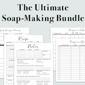 The Ultimate Soap Making Bundle! Print-At-Home Batch Record Batch Log, Soapers Soapmaking, Fragrance Test, digital, planning soap journal