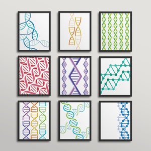 DNA Strands Art Gallery Wall - Classroom Decor, high school middle school, science art, biology class, genetics, classroom art