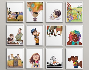 Neurodivergent Elementary School Gallery Wall | Social Emotional Books Counselor's Office Therapist Psychiatrist psychologist