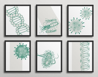Science Class Gallery Wall - Letterpress Classroom Decor high school middle school, science art, biology class, chemistry, classroom art