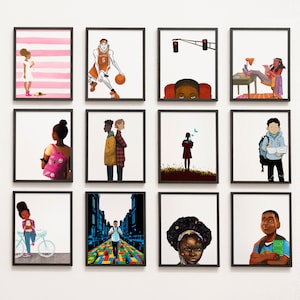 Black/POC MIDDLE School Book Characters - Gallery Wall, Classroom Decor, reading class, english language arts, own voices, black lit