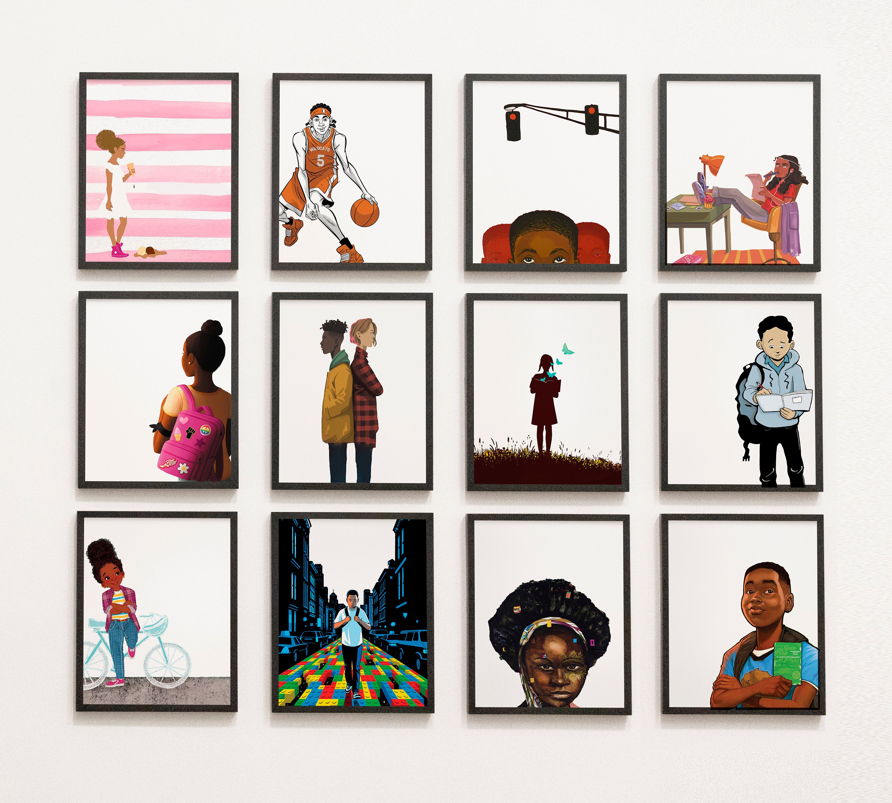 Black/POC MIDDLE School Book Characters - Gallery Wall, Classroom Dec…