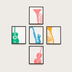 Musical Instruments Gallery Wall - Elementary School, Middle School, band room, marching band, classroom decor, music teacher, conductor