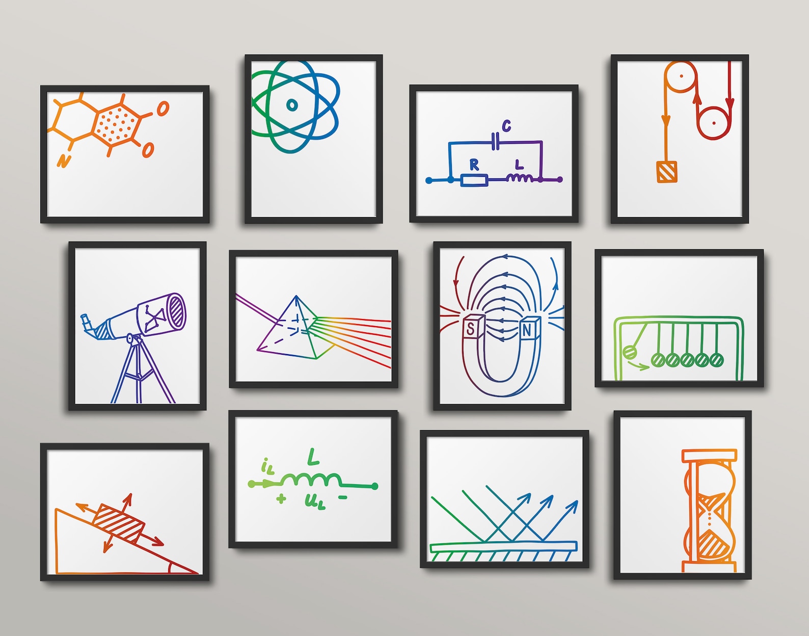 PHYSICS Gallery Wall Classroom Decor High School Physics Etsy