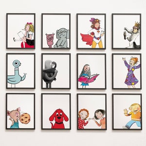 Kinder & 1st Grade Book Characters Gallery Wall - Classroom Decor kindergarten classroom art digital printable instant download first second