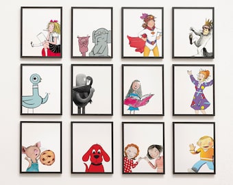 Kinder & 1st Grade Book Characters Gallery Wall - Classroom Decor kindergarten classroom art digital printable instant download first second