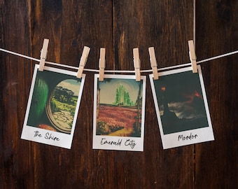 Fictional Places POLAROID STYLE set of 9 Gallery Wall - Classroom Decor, high school, english class classroom art digital printable download