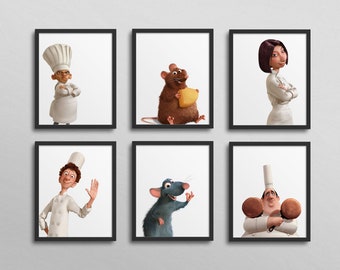 Ratatouille Gallery Wall - Classroom Decor,  Kindergarten, 1st Grade, nursery, kid&#39;s bedroom, birthday party, remy linguini, little chef