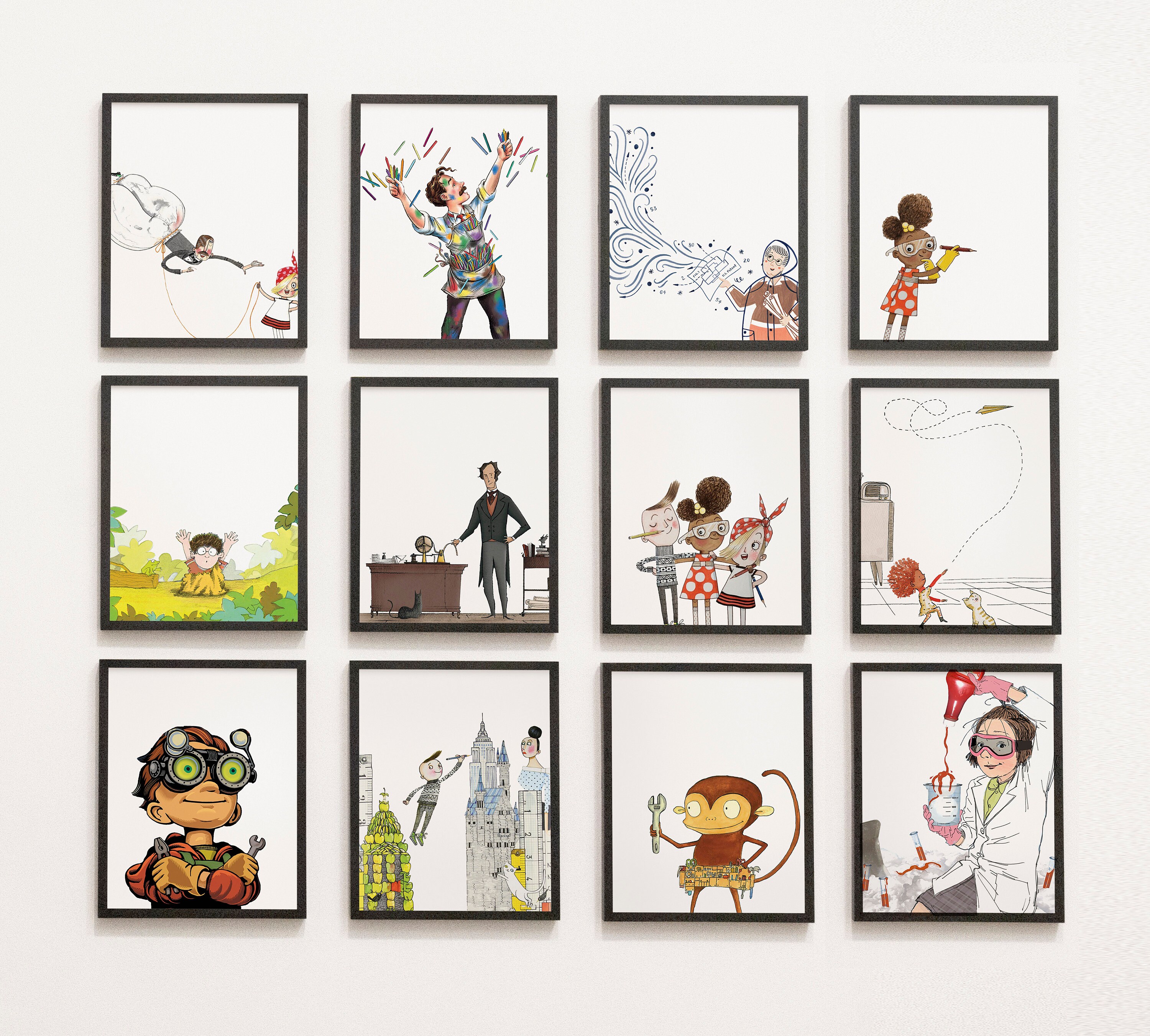 STEM Books Gallery Wall - engineering, science, elementary school, ro…