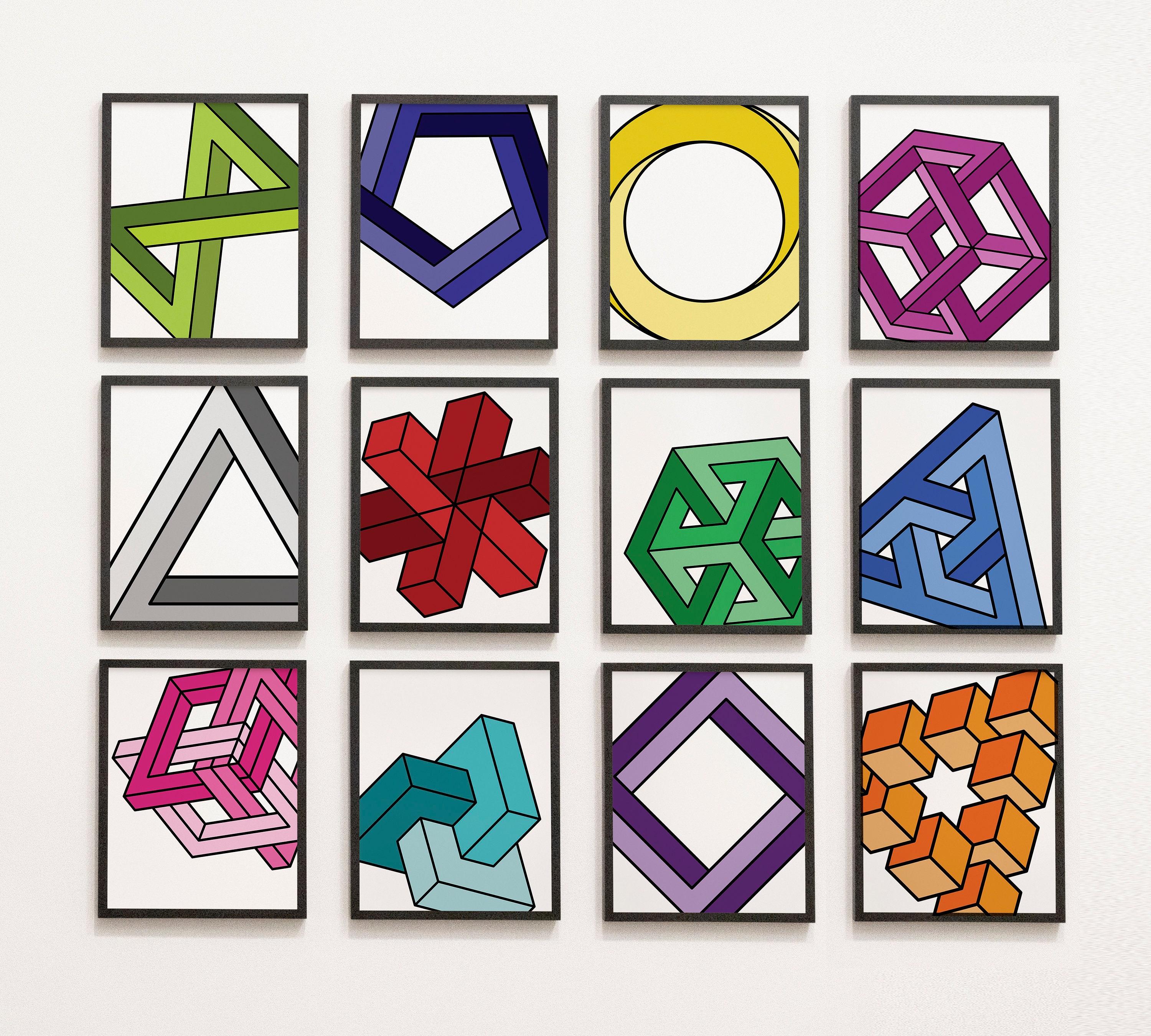 Math Gallery Example Math Shapes Gallery Wall - Elementary School, Middle School, Math Lover ...