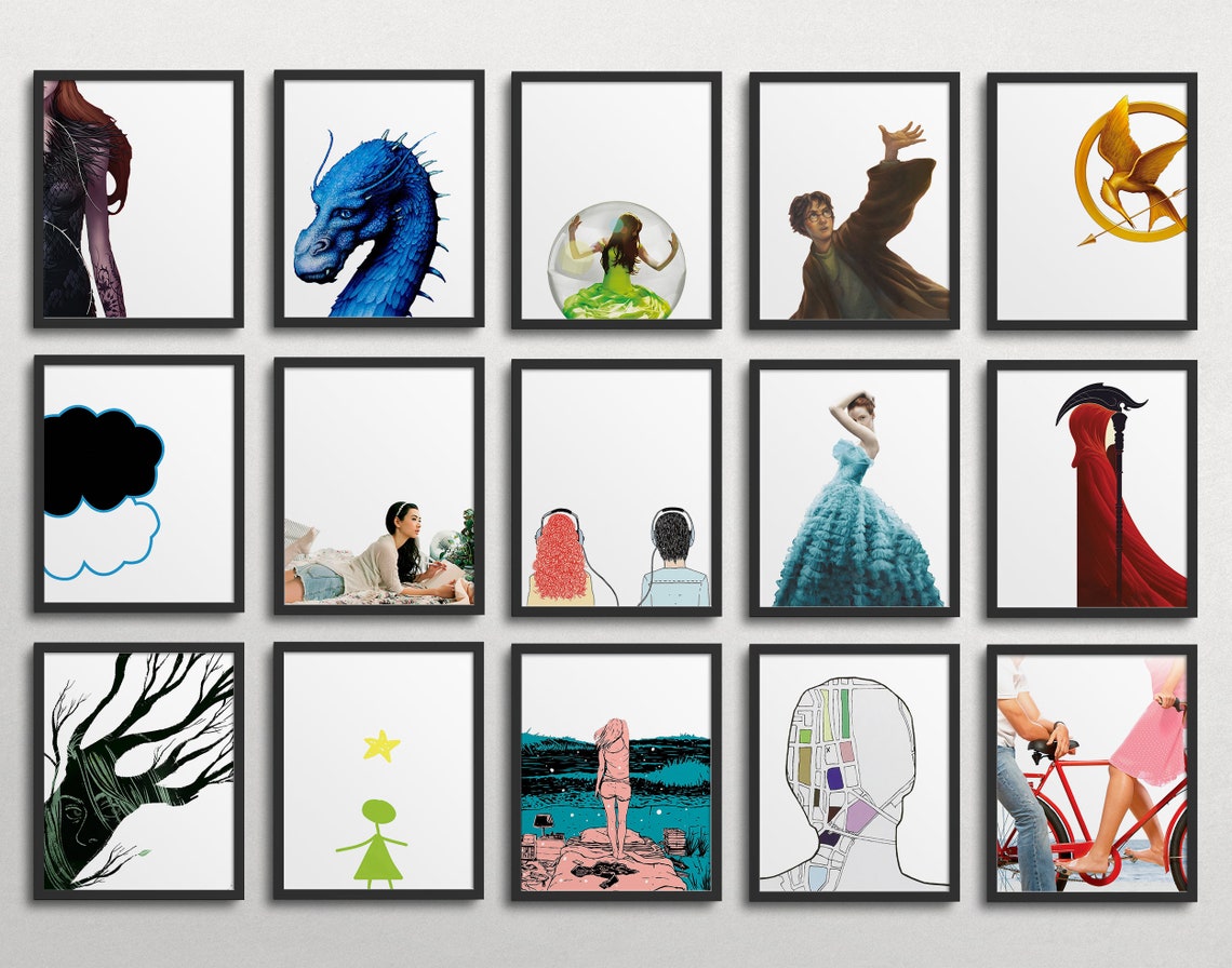YA Lit Books Gallery Wall - Classroom Decor, Middle School, High School ...