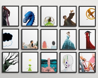 YA Lit Books Gallery Wall - Classroom Decor, middle school, high school, english class, classroom art, digital printable instant download